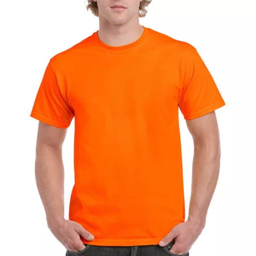Uniszex póló  Rövid ujjú Gildan Ultra Cotton Adult T-Shirt - 2XL, Safety narancssárga