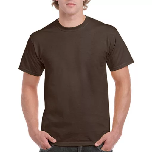 Uniszex póló  Rövid ujjú Gildan Ultra Cotton Adult T-Shirt   Sötét csokoládébarna   urespolo.hu