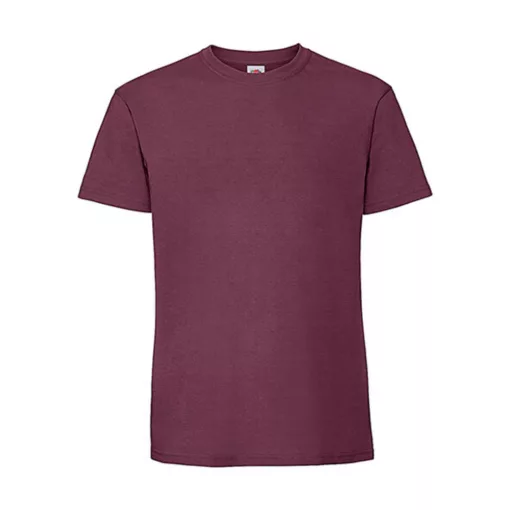 Férfi póló  Rövid ujjú Fruit of the Loom Ringspun Premium T   Burgundi vörös   urespolo.hu