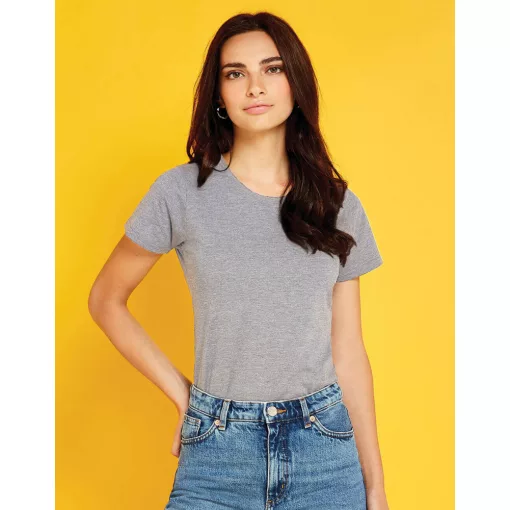 Női rövid ujjú felső Kustom Kit Women\'s Fashion Fit Superwash 60 Tee L, Világos szürke Marl
