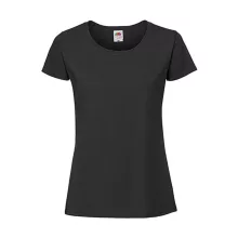 Női póló  Rövid ujjú Fruit of the Loom Lady-Fit Ringspun Premium T   Fekete   urespolo.hu
