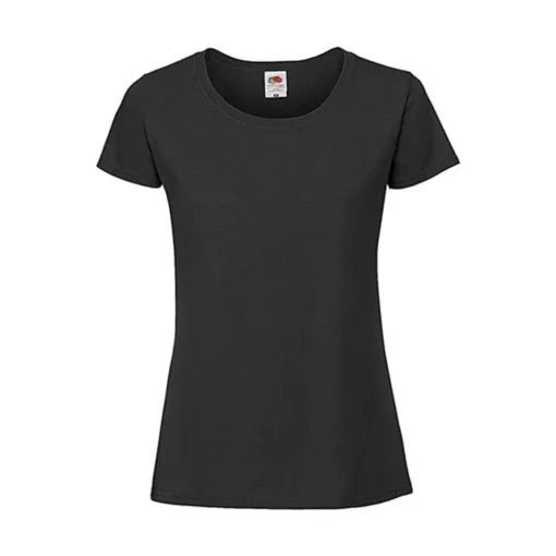 Női póló  Rövid ujjú Fruit of the Loom Lady-Fit Ringspun Premium T   Fekete   urespolo.hu