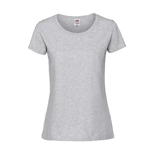 Női póló  Rövid ujjú Fruit of the Loom Lady-Fit Ringspun Premium T   Heather szürke   urespolo.