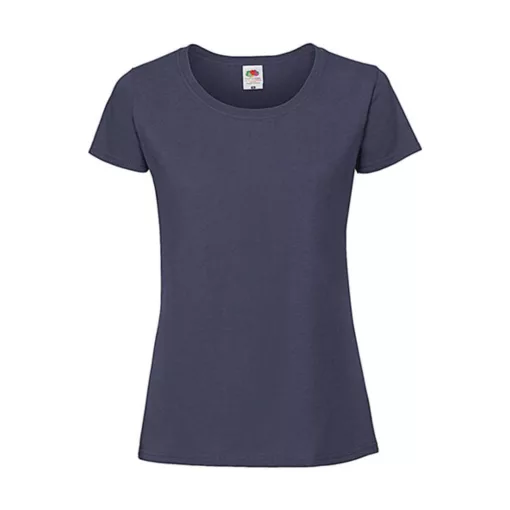 Női póló  Rövid ujjú Fruit of the Loom Lady-Fit Ringspun Premium T   Sötétkék (navy)   urespolo