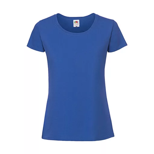 Női póló  Rövid ujjú Fruit of the Loom Lady-Fit Ringspun Premium T   Királykék   urespolo.hu