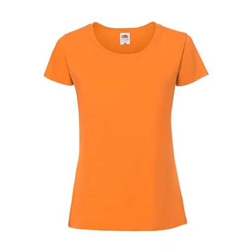 Női póló  Rövid ujjú Fruit of the Loom Lady-Fit Ringspun Premium T   Narancssárga   urespolo.hu