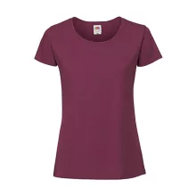 Női póló  Rövid ujjú Fruit of the Loom Lady-Fit Ringspun Premium T   Burgundi vörös   urespolo.