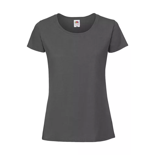 Női póló  Rövid ujjú Fruit of the Loom Lady-Fit Ringspun Premium T   Burgundi vörös   urespolo.