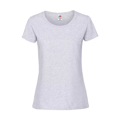 Női póló  Rövid ujjú Fruit of the Loom Lady-Fit Ringspun Premium T   Hamuszürke   urespolo.hu