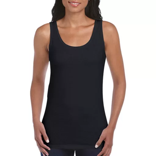 Női póló  Ujjatlan Gildan Gildan Ladies Softstyle Tank Top   Fekete   urespolo.hu