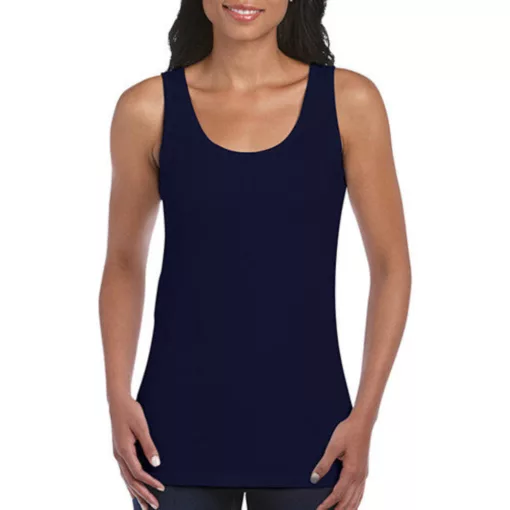 Női póló  Ujjatlan Gildan Gildan Ladies Softstyle Tank Top   Sötétkék (navy)   urespolo.hu