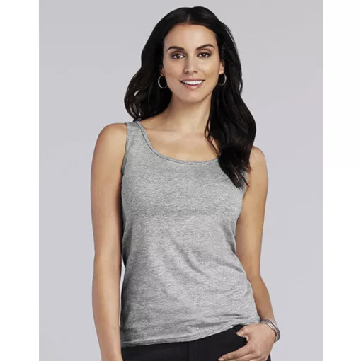 Női póló  Ujjatlan Gildan Gildan Ladies Softstyle Tank Top   Meggypiros   urespolo.hu