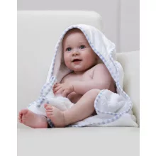 Bébi kapucnis köntös Jassz Towels Po Hooded Baby Towel Egy méret, Fehér/Bébi Rózsaszín
