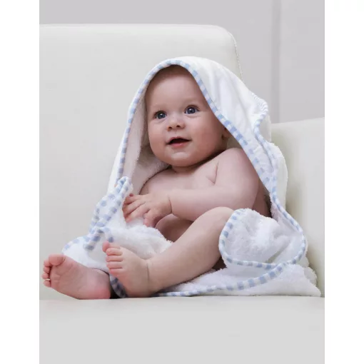 Bébi kapucnis köntös Jassz Towels Po Hooded Baby Towel Egy méret, Fehér/Bébi Rózsaszín