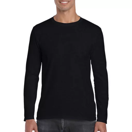 Férfi póló  Hosszú ujjú Gildan Gildan Mens Softstyle Long Sleeve Tee   Fekete   urespolo.hu