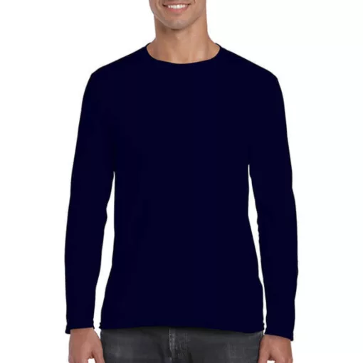 Férfi póló  Hosszú ujjú Gildan Gildan Mens Softstyle Long Sleeve Tee   Sötétkék (navy)   uresp
