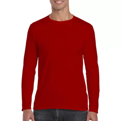 Férfi póló  Hosszú ujjú Gildan Gildan Mens Softstyle Long Sleeve Tee   Piros   urespolo.hu