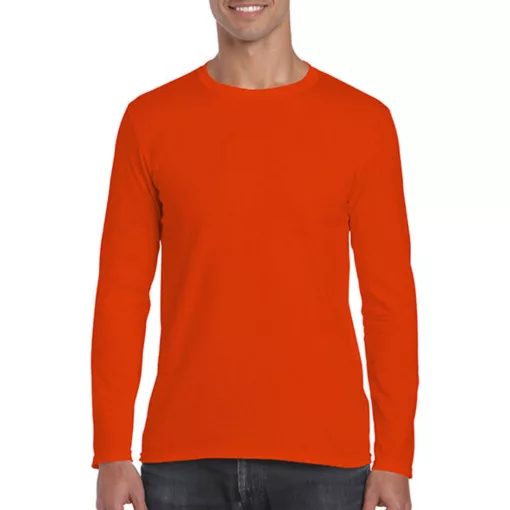 Férfi póló  Hosszú ujjú Gildan Gildan Mens Softstyle Long Sleeve Tee   Narancssárga   urespolo