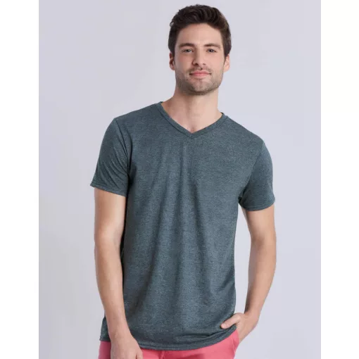 Férfi póló  Rövid ujjú Gildan Gildan Mens Softstyle V-Neck T-Shirt   Fehér   urespolo.hu