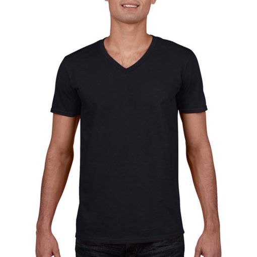Férfi póló  Rövid ujjú Gildan Gildan Mens Softstyle V-Neck T-Shirt   Fekete   urespolo.hu