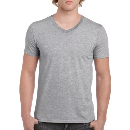 Férfi póló  Rövid ujjú Gildan Gildan Mens Softstyle V-Neck T-Shirt   Sportszürke   urespolo.hu