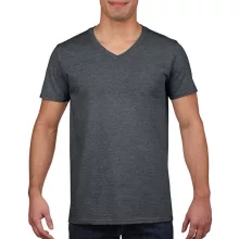 Férfi póló  Rövid ujjú Gildan Gildan Mens Softstyle V-Neck T-Shirt   Sötét heather szürke   ur