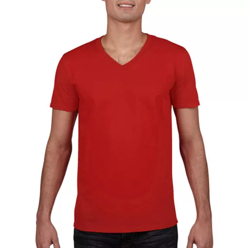 Férfi póló  Rövid ujjú Gildan Gildan Mens Softstyle V-Neck T-Shirt   Sötét heather szürke   ur