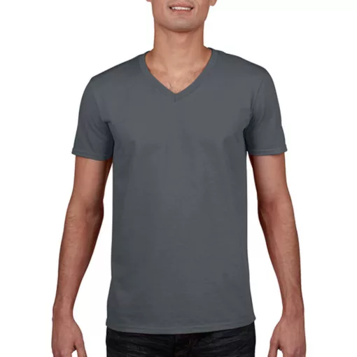 Férfi póló  Rövid ujjú Gildan Gildan Mens Softstyle V-Neck T-Shirt   Szénszürke   urespolo.hu