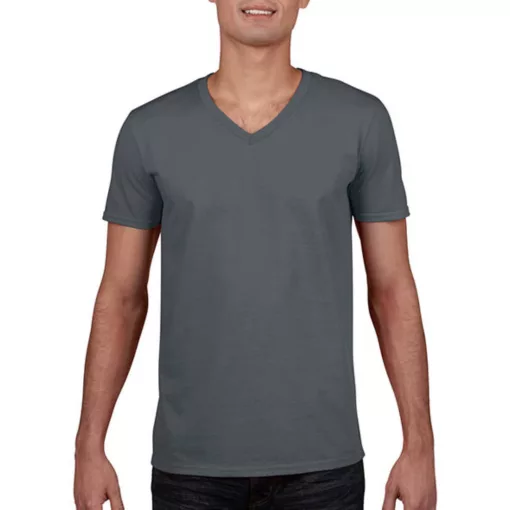 Férfi póló  Rövid ujjú Gildan Gildan Mens Softstyle V-Neck T-Shirt   Szénszürke   urespolo.hu