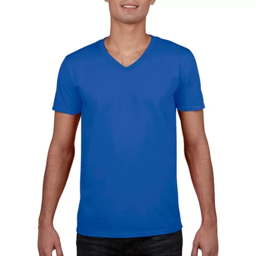 Férfi póló  Rövid ujjú Gildan Gildan Mens Softstyle V-Neck T-Shirt   Királykék   urespolo.hu
