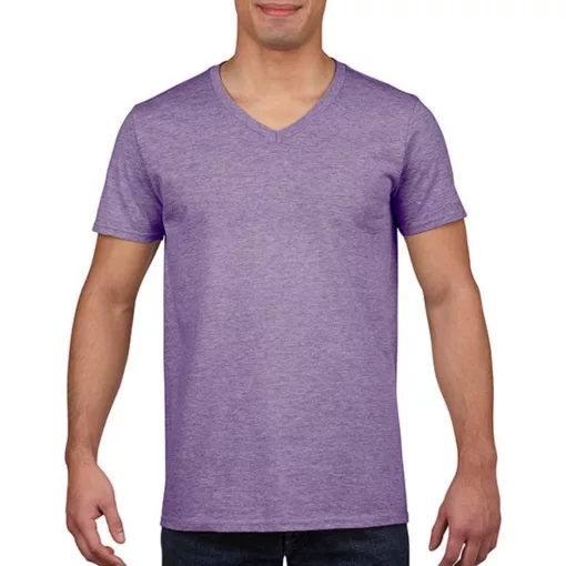 Férfi póló  Rövid ujjú Gildan Gildan Mens Softstyle V-Neck T-Shirt   Heather lila   urespolo.h