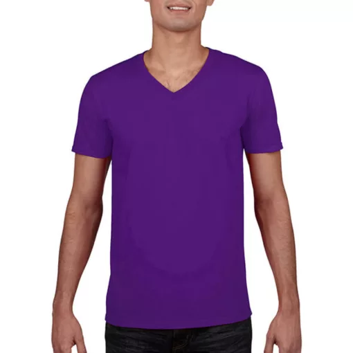 Férfi póló  Rövid ujjú Gildan Gildan Mens Softstyle V-Neck T-Shirt   Lila   urespolo.hu
