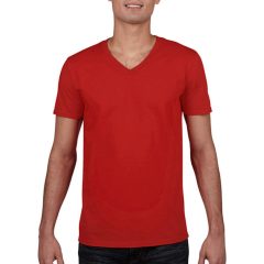 Férfi póló  Rövid ujjú Gildan Gildan Mens Softstyle V-Neck T-Shirt   Piros   urespolo.hu