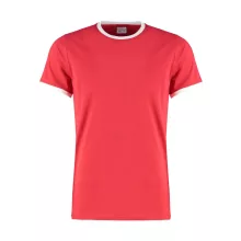 Férfi rövid ujjú póló Kustom Kit Fashion Fit Ringer Tee S, Piros/Fehér