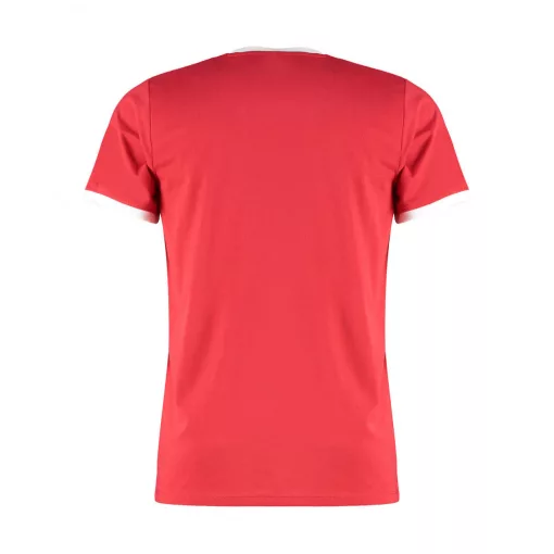 Férfi rövid ujjú póló Kustom Kit Fashion Fit Ringer Tee M, Piros/Fehér