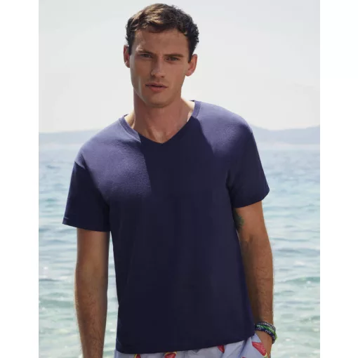 Férfi póló  Rövid ujjú Fruit of the Loom Original V-Neck T   Fehér   urespolo.hu