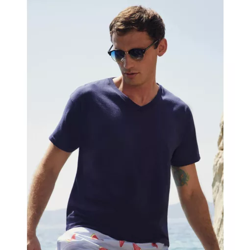 Férfi póló  Rövid ujjú Fruit of the Loom Original V-Neck T   Fehér   urespolo.hu