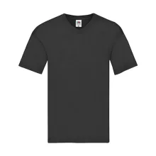 Férfi póló  Rövid ujjú Fruit of the Loom Original V-Neck T   Fekete   urespolo.hu