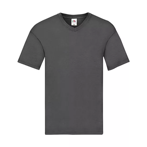 Férfi póló  Rövid ujjú Fruit of the Loom Original V-Neck T   Világos grafitszürke   urespolo.hu