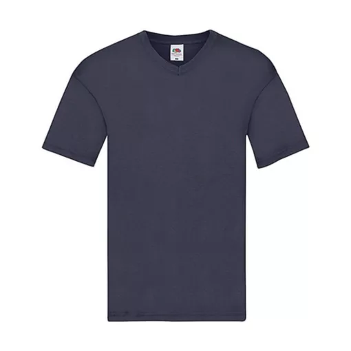 Férfi póló  Rövid ujjú Fruit of the Loom Original V-Neck T   Sötétkék (navy)   urespolo.hu