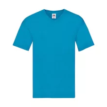 Férfi póló  Rövid ujjú Fruit of the Loom Original V-Neck T   Azur kék   urespolo.hu