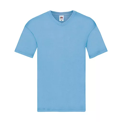 Férfi póló  Rövid ujjú Fruit of the Loom Original V-Neck T   Ég kék   urespolo.hu