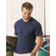 Férfi póló  Rövid ujjú Fruit of the Loom Original V-Neck T   Ég kék   urespolo.hu