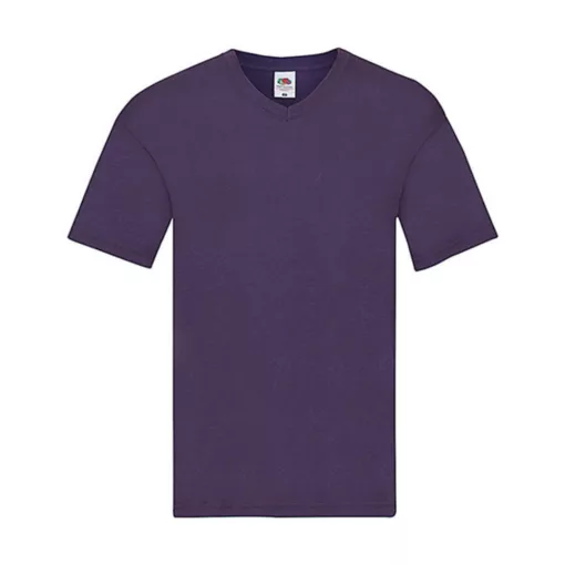 Férfi póló  Rövid ujjú Fruit of the Loom Original V-Neck T   Lila   urespolo.hu
