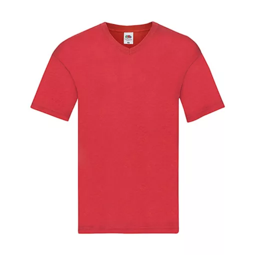 Férfi póló  Rövid ujjú Fruit of the Loom Original V-Neck T   Piros   urespolo.hu