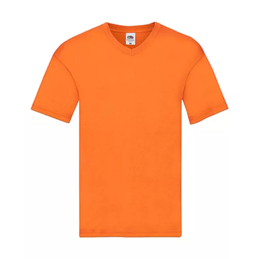 Férfi póló  Rövid ujjú Fruit of the Loom Original V-Neck T   Narancssárga   urespolo.hu