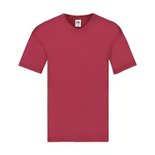 Férfi póló  Rövid ujjú Fruit of the Loom Original V-Neck T   Heather téglavörös   urespolo.hu