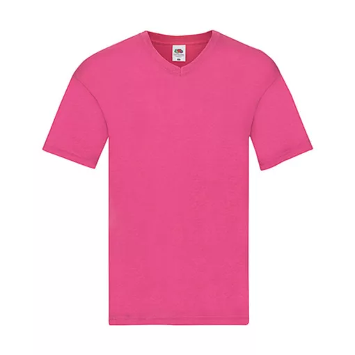 Férfi póló  Rövid ujjú Fruit of the Loom Original V-Neck T   Fuchsia   urespolo.hu