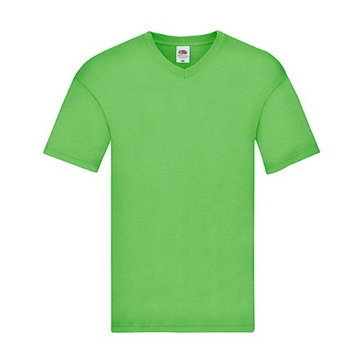 Férfi póló  Rövid ujjú Fruit of the Loom Original V-Neck T   Lime zöld   urespolo.hu