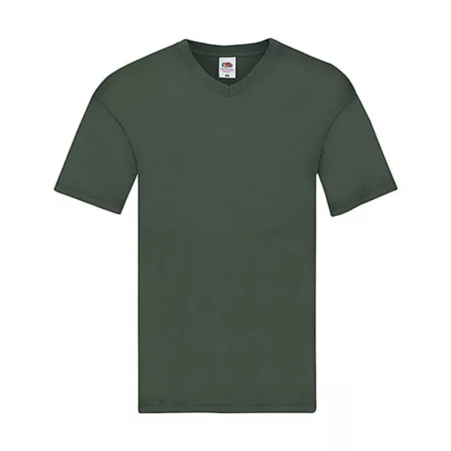Férfi póló  Rövid ujjú Fruit of the Loom Original V-Neck T   Sötétzöld   urespolo.hu